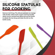 Silicone Spatulas, 8 Pack Small Silicone Makeup Spatulas Last Drop Spatula Scrapers Jar Scraper for Kitchen
