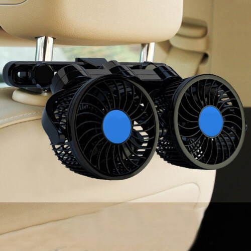 12V Car Headrest Fan with Variable Speed and 360 Rotation 1