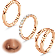 Nose Hoops 316L Surgical Steel 3 Pcs 14G-20G 7-10mm