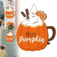 Wooden Pumpkin Fall Decor Sign Orange