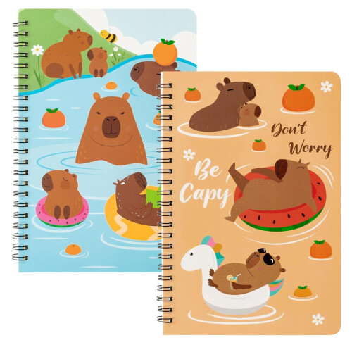 Capybara A5 Spiral Notebook Set 2 pcs