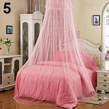 Lace Insect Bed Canopy Net Round Dome Mosquito Net Pink