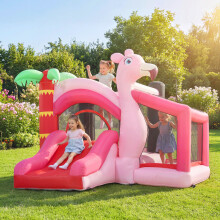 AIYAPLAY Kids Inflatable Bounce House with Blower for Indoor Outdoor, Pink
