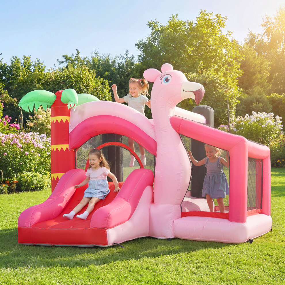 Aiyaplay Kids Inflatable Bounce House With Blower For Indoor Outdoor, Pink