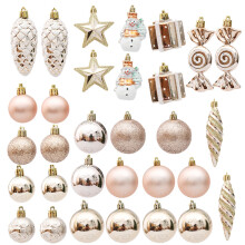 White and Gold Christmas Ornaments Shatterproof Balls Set