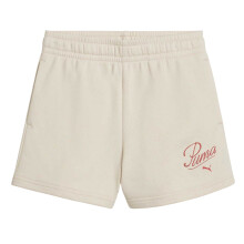 (7-8 Years, Alpine White) Puma Childrens/Kids Fleece Script Shorts