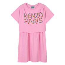 (12 Years, Pink) Kenzo Girls Logo T-Shirt Dress