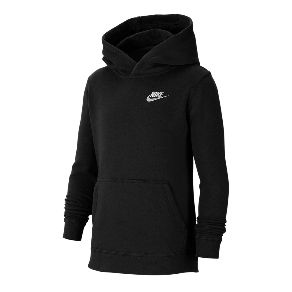 Nike (9-10 Years, Black) Boys Club Long-Sleeved Pullover Hoodie