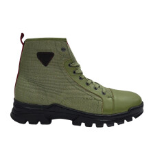 (10 UK, Light Green) Firetrap Mens Lucas Leather Combat Boots