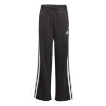 (11-12 Years, Black/White) Adidas Girls Wide Leg Wide Leg Joggers