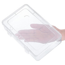 12-Pack Clear Plastic Storage Containers, 8 x 5 x 1.75 Inch Empty Hinged Box, Stackable Organizer