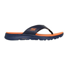 (8 UK, Navy/Orange) Skechers Mens Go Consistent Rubber Flip Flops