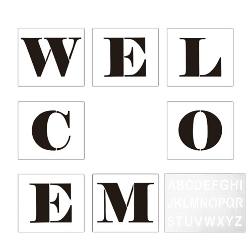 Welcome Letters Stencil Set 8 Large 2