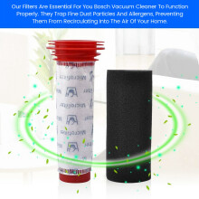 Washable Main Stick Filter + Foam Insert for Athlet Cordless Vacuum Cleaner (2 of Each)