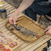Camping Cutlery Set Outdoor Tablewares Storage Bag Cutlery Organizer Roll Holder Spoon Chopsticks Fork for Barbecue