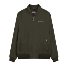 (S, Green) Lambretta Mens Embroidered Logo Shower Resistant Bomber Jacket