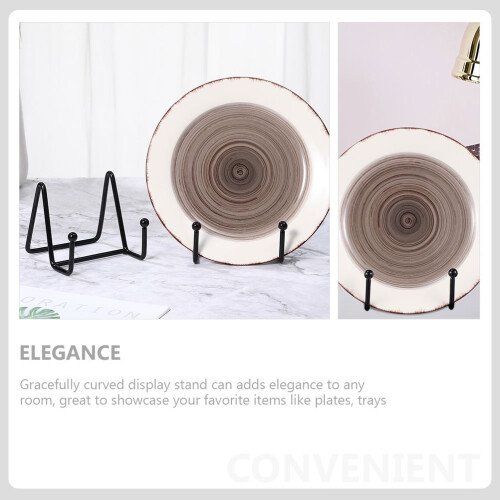 Unbranded Plate Display Stand Black 2 Pcs 2