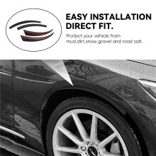 Front+Rear Car Wheel Eyebrow Mudguard Mud Flap Guard for Model Y 2021 Matte Black