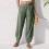Women's Casual Cropped Pants Green Size S 2