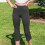 Women's High Waist Stretch Capri Pants Solid Color Straight 3
