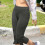Women's High Waist Stretch Capri Pants Solid Color Straight 8