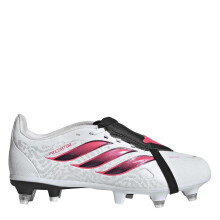 (4 UK, White/Coral) Adidas Childrens/Kids Predator League Soft Ground Rugby Boots