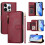 Purple leather wallet case for iPhone 16 Pro 6.3-inch with 1