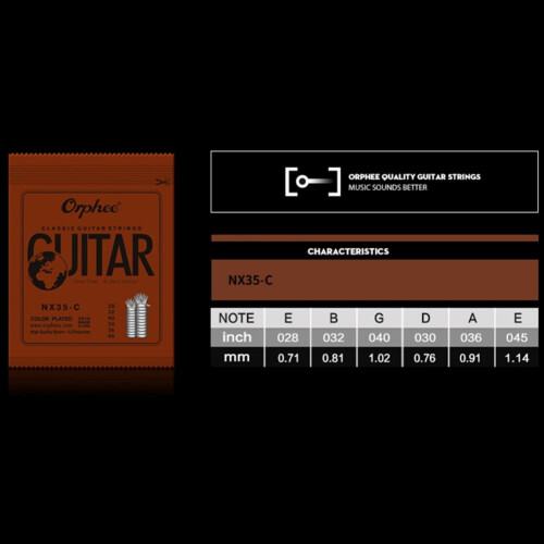 Orphee Classical Guitar Strings Silver-Plated 6-String 2
