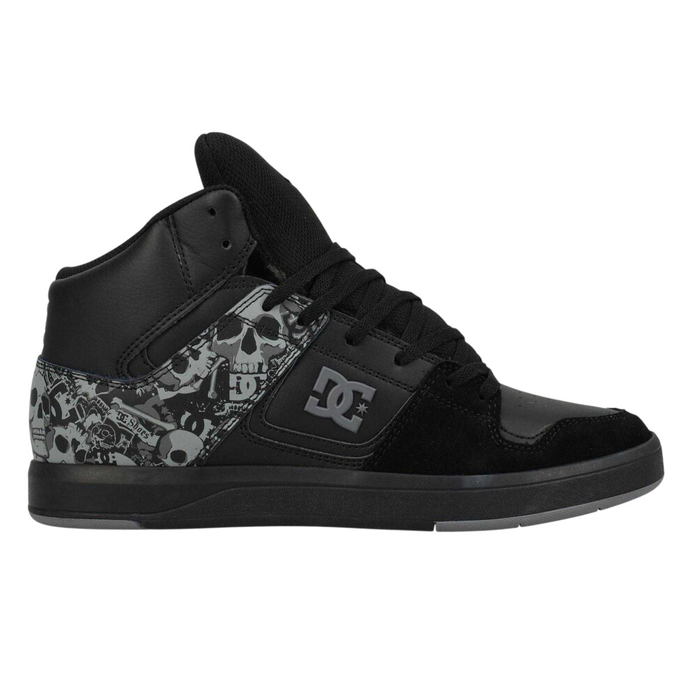 Dc (11 Uk, Black/Grey) Mens Cure Skull Logo Suede Skate Shoes