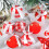 Glitter Shatterproof Christmas Ball Ornament Red 9 pcs 4