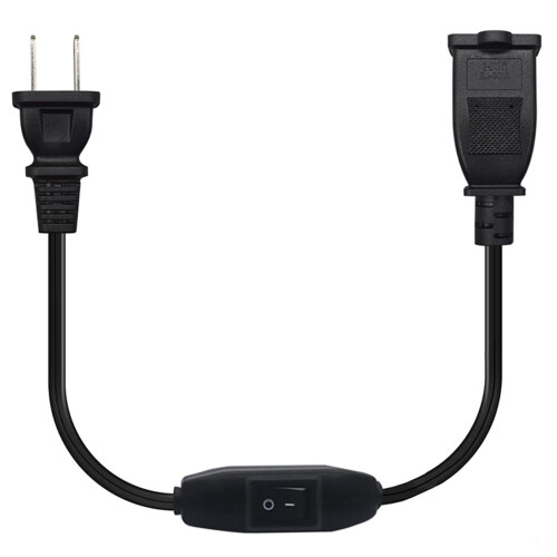 2-Prong Polarized Extension Cord with Switch Black 13A 125V 1
