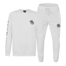 (XL, White) Born Rich Mens Woven Logo Tailored Tracksuit