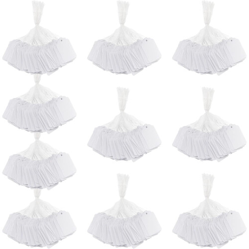 White Price Tags with String 1.88 x 1.1 in 500 pcs 1