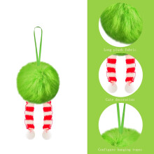 Green Christmas Ball Ornament 8.4 x 2.3 Inch with Rope