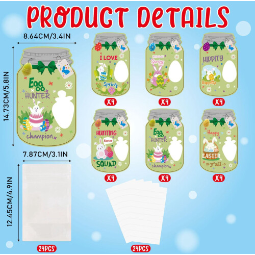 Easter Basket Message-in-a-Bottle Greeting Cards 3.4x5.8 1