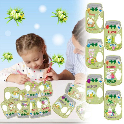 Easter Basket Message-in-a-Bottle Greeting Cards 3.4x5.8 2
