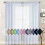 Semi-Sheer Curtains White 52x84 in 2 Panels Light Filtering 1