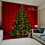 Christmas Curtains Polyester Red Snowflake Design 2 Panels 6