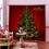 Christmas Curtains Polyester Red Snowflake Design 2 Panels 5
