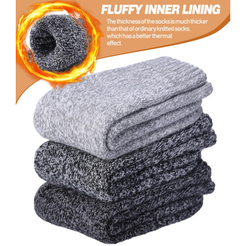 Women's Merino Wool Boot Socks Thermal Thick Warm Hiking 2