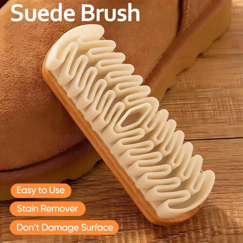 Rubber Shoe Brush with Suede Eraser Head, 2-in-1 1