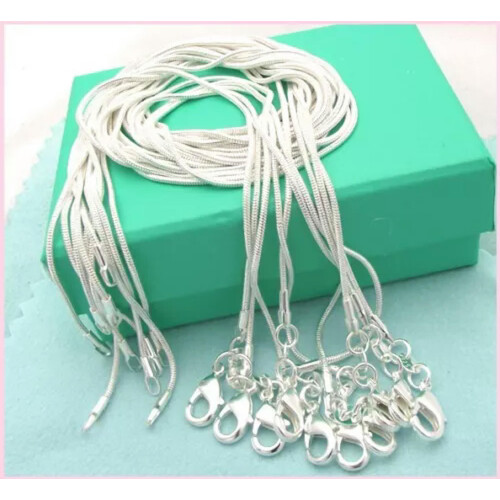 Sterling Silver Snake Chain Necklace 5 pcs 18 inch 1