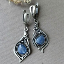 925 Silver Turquoise Hoop Earrings for Women A Pair