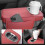 Car Armrest Cushion PU Leather with 2 Cup Holders and Side 4