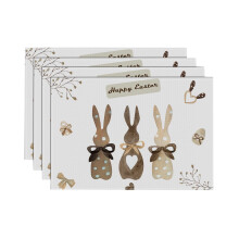 Easter Placemat Linen Heat-Resistant Bunny Print 17.7x11.8