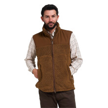 JACK PYKE Men's Camel Sherpa Fleece Sleeveless Gilet Small