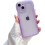 Clear Phone Case with Wave Border Design Purple for iPhone 1