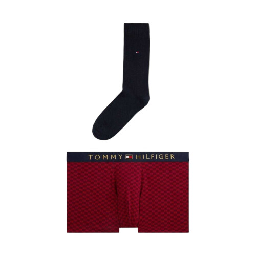 Tommy Hilfiger (M, Red/Navy) Tommy Hilfiger Mens Checkerboard Boxer Briefs Set