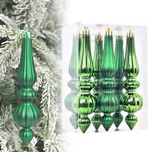 Silver Mercury Glass Tree Finials 6.7 Inch 6 Pack