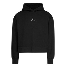 (9-10 Years, Black/White) Nike Womens/Ladies Air Jordan Cropped Regular Long-Sleeved Crop Hoodie